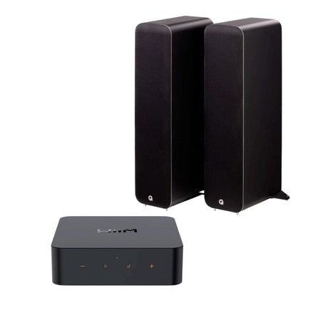 Q Acoustics M40 Active Floorstanding Speakers + WiiM Pro WiFi Music Streamer - K&B Audio