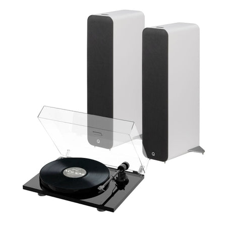 Q Acoustics M40 Active Floorstanding Speakers + Pro-Ject E1 Phono Turntable - K&B Audio