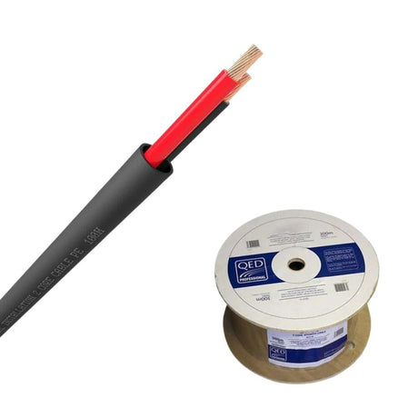 QED QX16/2 - 2 Core Outdoor Speaker Cable - Black (300m) - K&B Audio