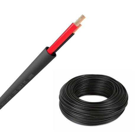 QED QX16/2 - 2 Core Outdoor Speaker Cable - Black - Custom Length - K&B Audio