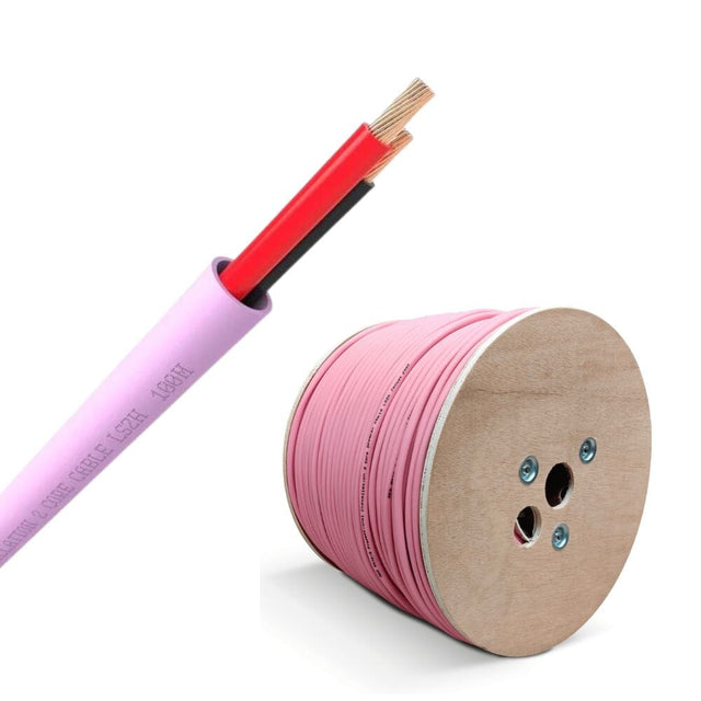 QED QX16/2 - 2 Core Speaker Cable - LSZH - Pink (300m) - K&B Audio