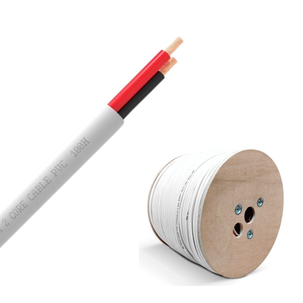 QED QX16/2 - 2 Core Speaker Cable - PVC - White (300m) - K&B Audio