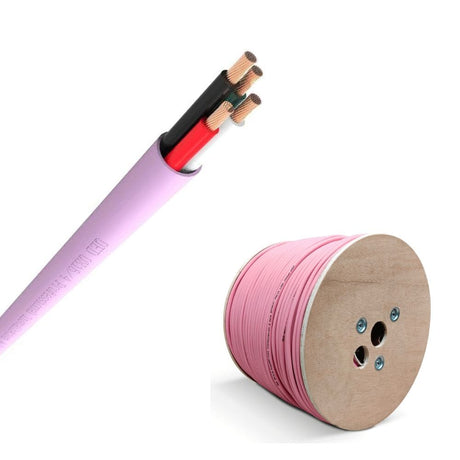 QED QX16/4 - 4 Core Speaker Cable - LSZH - Pink (300m) Cables QED 