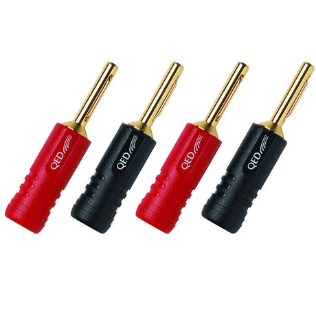 QED Screwloc ABS Banana Plugs - 4 Pack - K&B Audio