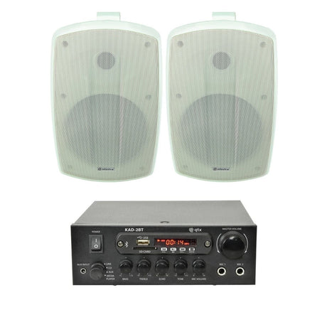 QTX KAD-2BT 6.5" Outdoor Speaker System with Bluetooth & FM Radio - K&B Audio