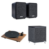 Ruark MR1 Active Bookshelf Speakers with Pro-Ject E1.2 Turntable Set - K&B Audio