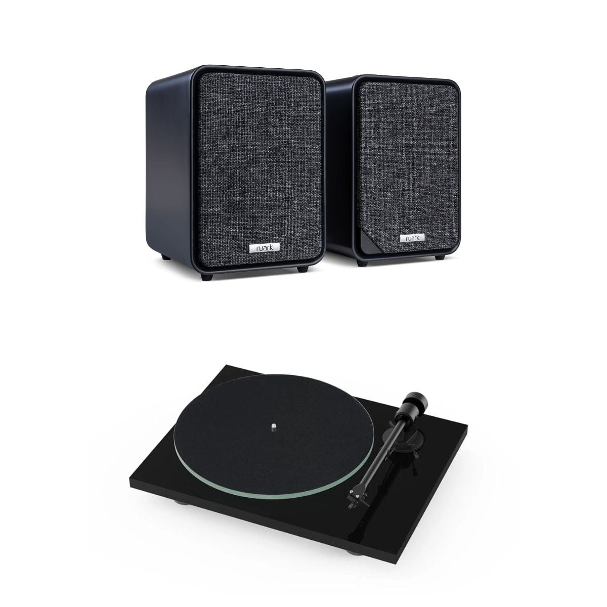 Ruark MR1 Active Bookshelf Speakers with Pro-Ject T1 EVO Turntable Set - K&B Audio
