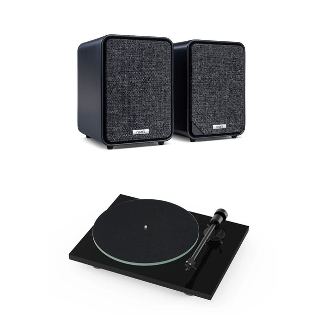 Ruark MR1 Active Bookshelf Speakers with Pro-Ject T1 EVO Turntable Set - K&B Audio