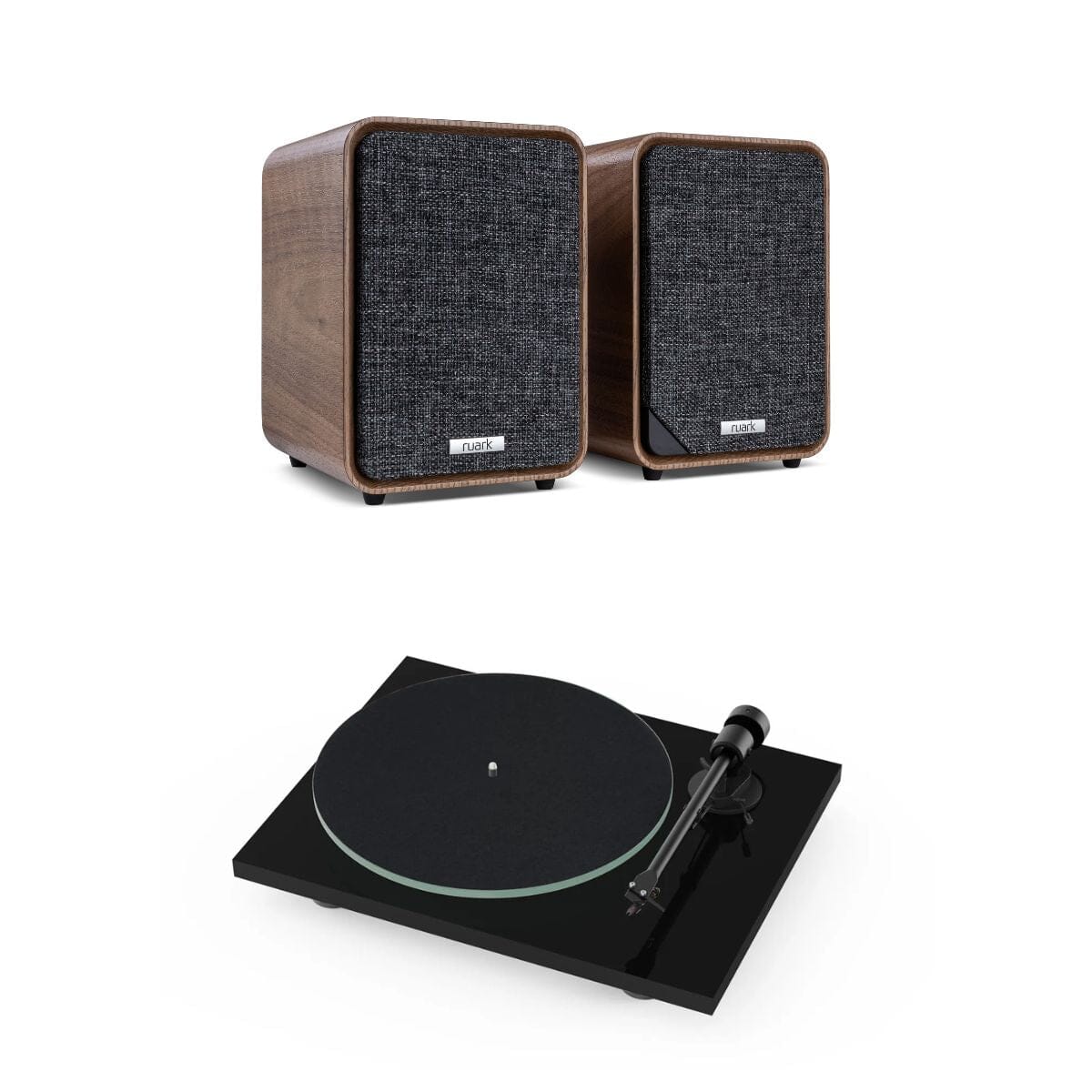 Ruark MR1 Active Bookshelf Speakers with Pro-Ject T1 EVO Turntable Set - K&B Audio