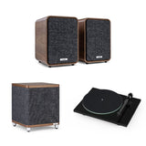 Ruark MR1 Active Bookshelf Speakers with Pro-Ject T1 EVO Turntable Set - K&B Audio