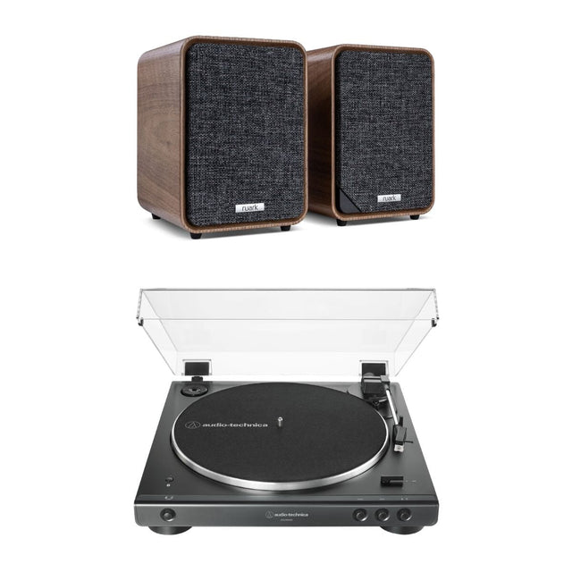 Ruark MR1 Bluetooth Bookshelf Speakers + Audio-Technica LP60XBT Automatic Bluetooth Turntable - K&B Audio