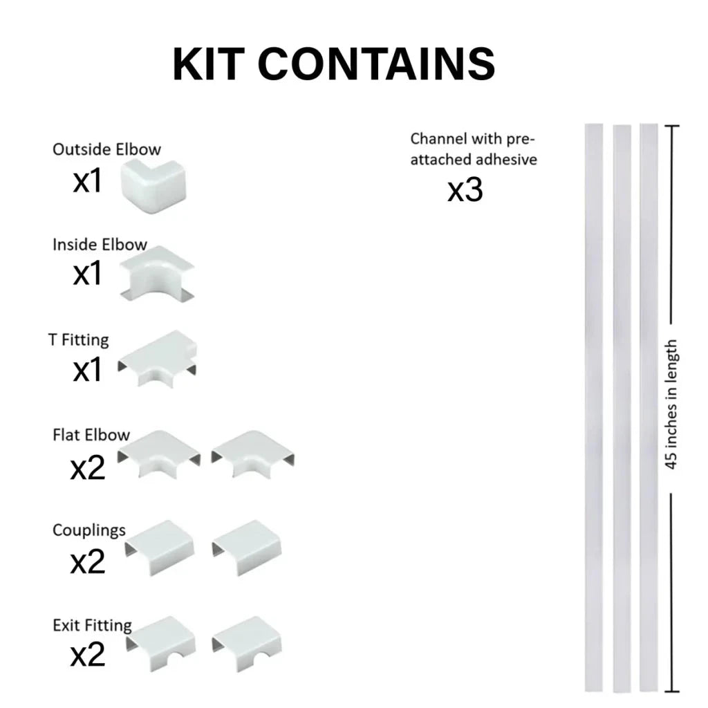 Sanus 10-Piece 45" x 1.5" PVC White Cord/Cable Organization Kit - K&B Audio