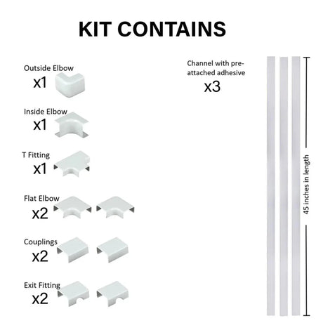 Sanus 10-Piece 45" x 1.5" PVC White Cord/Cable Organization Kit Accessories Sanus 