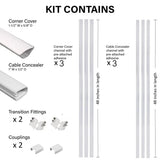 Sanus 12-Piece 48" x 1" PVC White Home Theater Cabling Kit (Holds up to 4 Cables) - K&B Audio