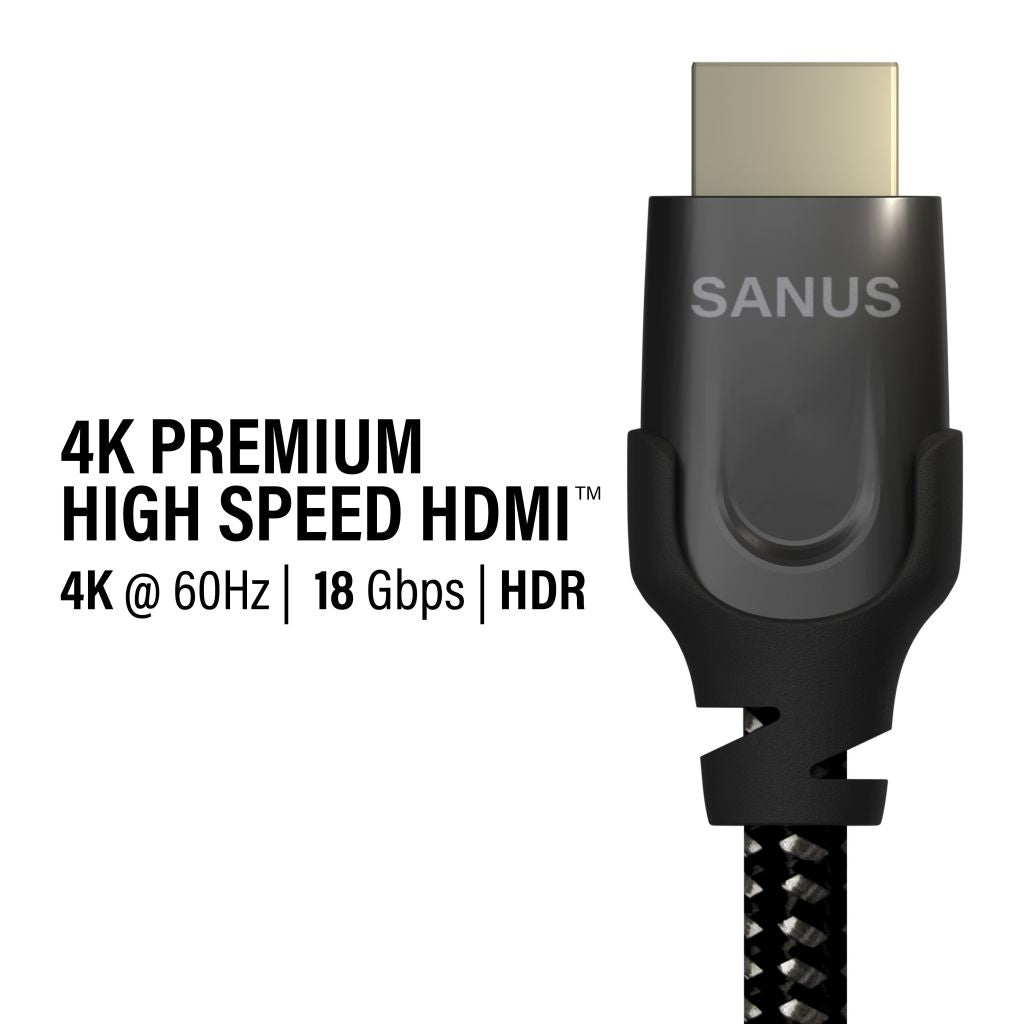 Sanus 3 Metre Premium High Speed HDMI Cable Supports up to 4K @ 60Hz - K&B Audio