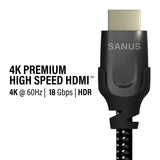 Sanus 3 Metre Premium High Speed HDMI Cable Supports up to 4K @ 60Hz - K&B Audio