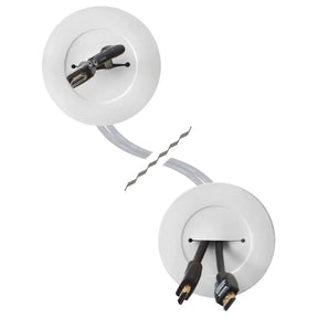 Sanus 5-Piece 3-3/4" x 3.75" PVC White Flat Screen TV In Wall Grommet Kit - K&B Audio