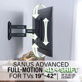 Sanus Advanced Full-Motion 4D® + Shift™ TV Wall Mount for TVs 19"-43" - K&B Audio