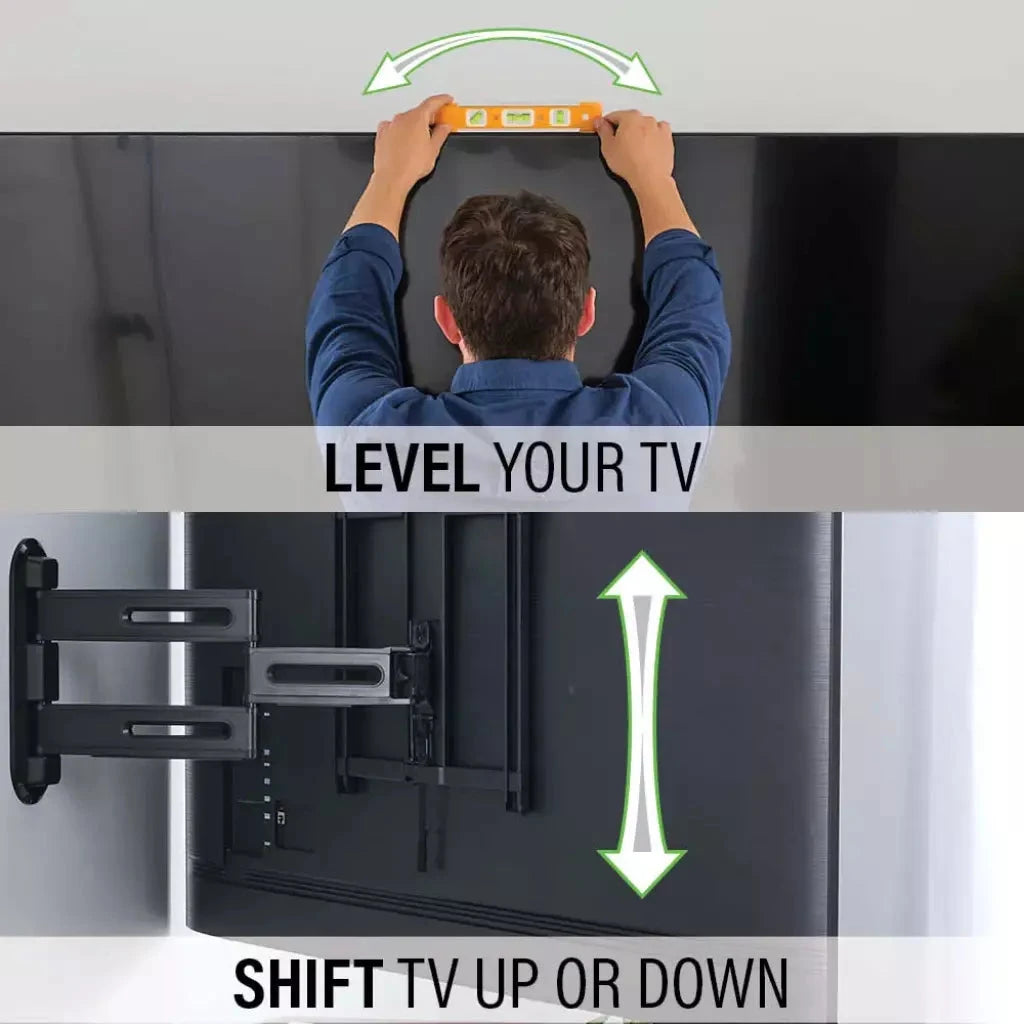 Sanus Advanced Full-Motion 4D® + Shift™ TV Wall Mount for TVs 32"-65" - K&B Audio