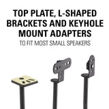SANUS HTB3-B1 Adjustable Speaker Stands for Satellite Speakers up to 4 lbs - K&B Audio