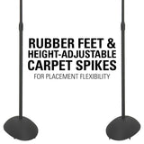 SANUS HTB3-B1 Adjustable Speaker Stands for Satellite Speakers up to 4 lbs - K&B Audio