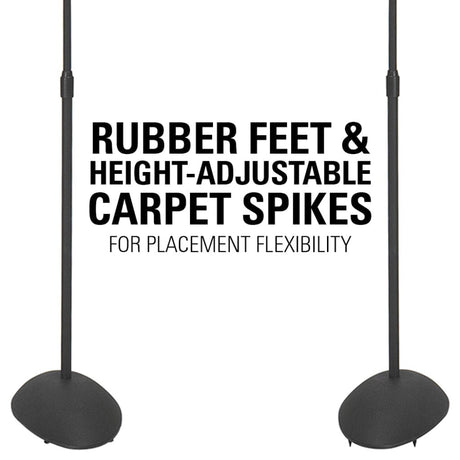 Sanus HTB3-B1 Adjustable Speaker Stands for Satellite Speakers up to 4 lbs - K&B Audio