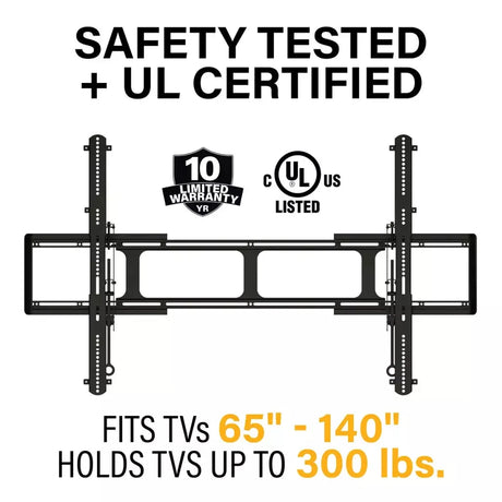Sanus Super Slim Fixed Position TV Wall Mount for TVs 65" - 140" - K&B Audio