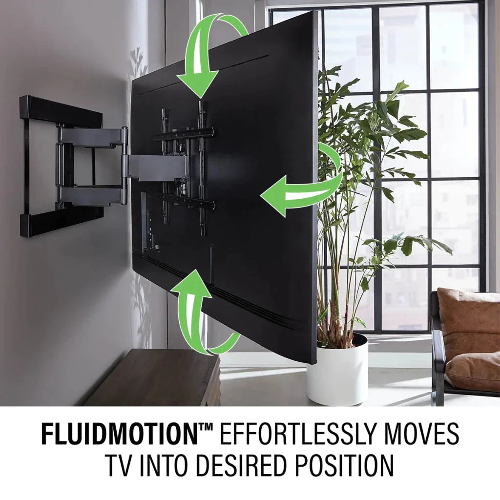 SANUS VLFS820 Super Slim Full-Motion TV Mount for Most 40"-90" TVs up to 125 LBS - K&B Audio