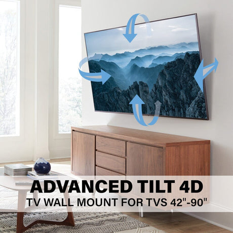 SANUS VLT7-B2 Advanced Tilt 4D Premium TV Wall Mount for 42" – 90" TVs - K&B Audio