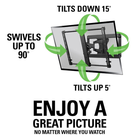 SANUS VMF620-B2 Premium Full-Motion TV Mount, 20" Extension, 37"-55" - K&B Audio