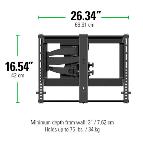 SANUS VMF620-B2 Premium Full-Motion TV Mount, 20" Extension, 37"-55" - K&B Audio