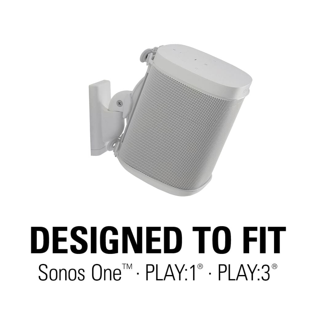 Sanus Wireless Speaker Swivel & Tilt Wall Mounts For Sonos ONE, Play:1 & Play:3 - (Pair) - K&B Audio