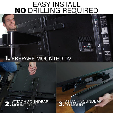 Sanus WSSATM1-B2 Extendable Soundbar TV Mount Designed for Sonos Arc Sound Bar - K&B Audio