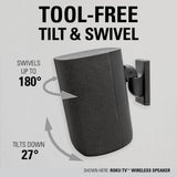 SANUS WSWMU2-B2 Speaker Wall Mounts for Bookshelf Speakers up to 10 lbs - Pair - K&B Audio