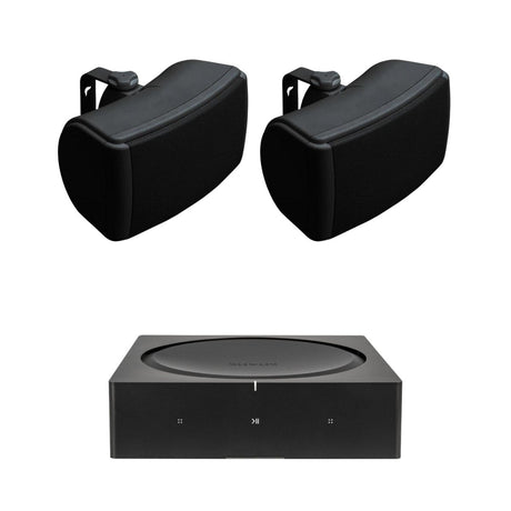Sonos AMP + Q Acoustics 4.5" Outdoor Speakers (QI45EW) Outdoor Speaker Systems Sonos Black 