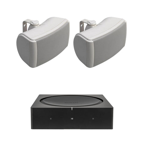 Sonos AMP + Q Acoustics 4.5" Outdoor Speakers (QI45EW) Outdoor Speaker Systems Sonos White 