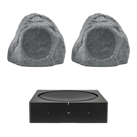 Sonos AMP + Q Acoustics 6.5" Outdoor Rock Speakers (QI65LW) Outdoor Speaker Systems Sonos 
