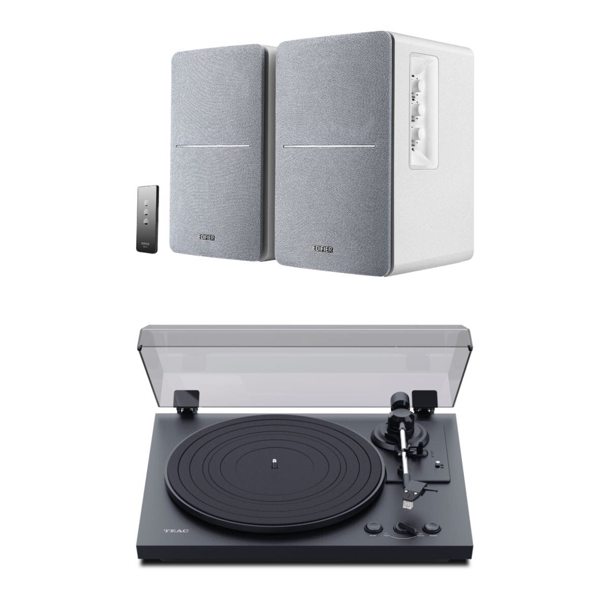 TEAC TN-175 Automatic Turntable + Edifier R1280T Active Bookshelf Speakers - K&B Audio