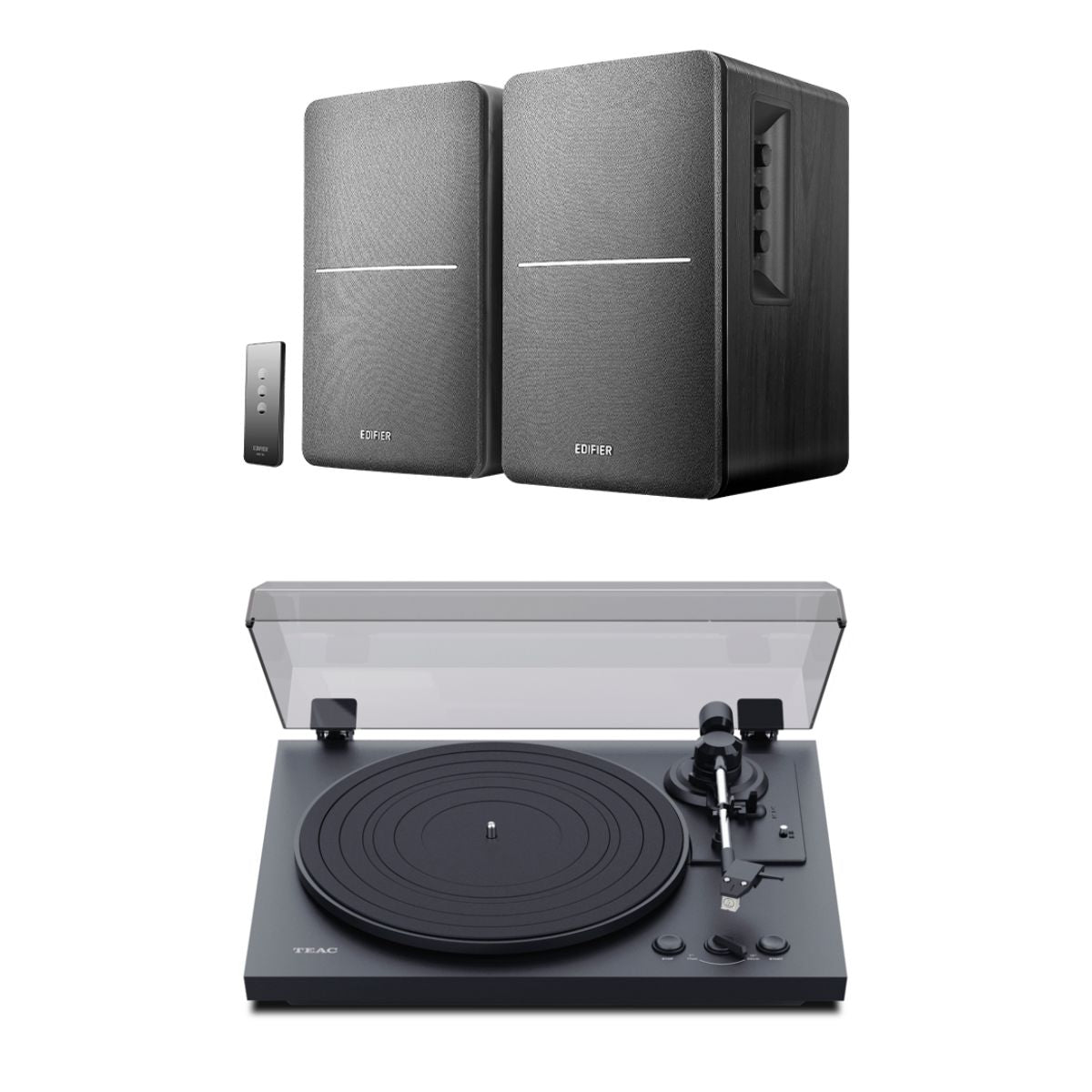 TEAC TN-175 Automatic Turntable + Edifier R1280T Active Bookshelf Speakers