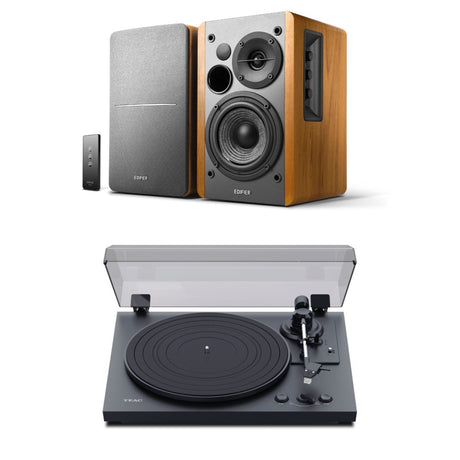 TEAC TN-175 Automatic Turntable + Edifier R1280T Active Bookshelf Speakers