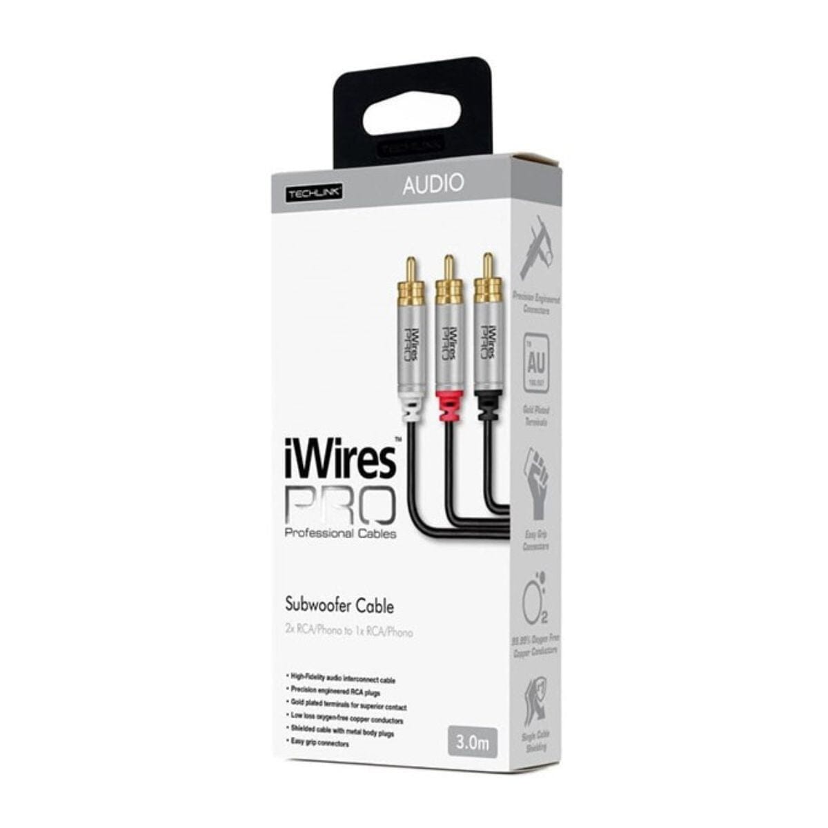 Techlink iWires Pro Dual RCA to RCA Subwoofer Cable - 3m - K&B Audio