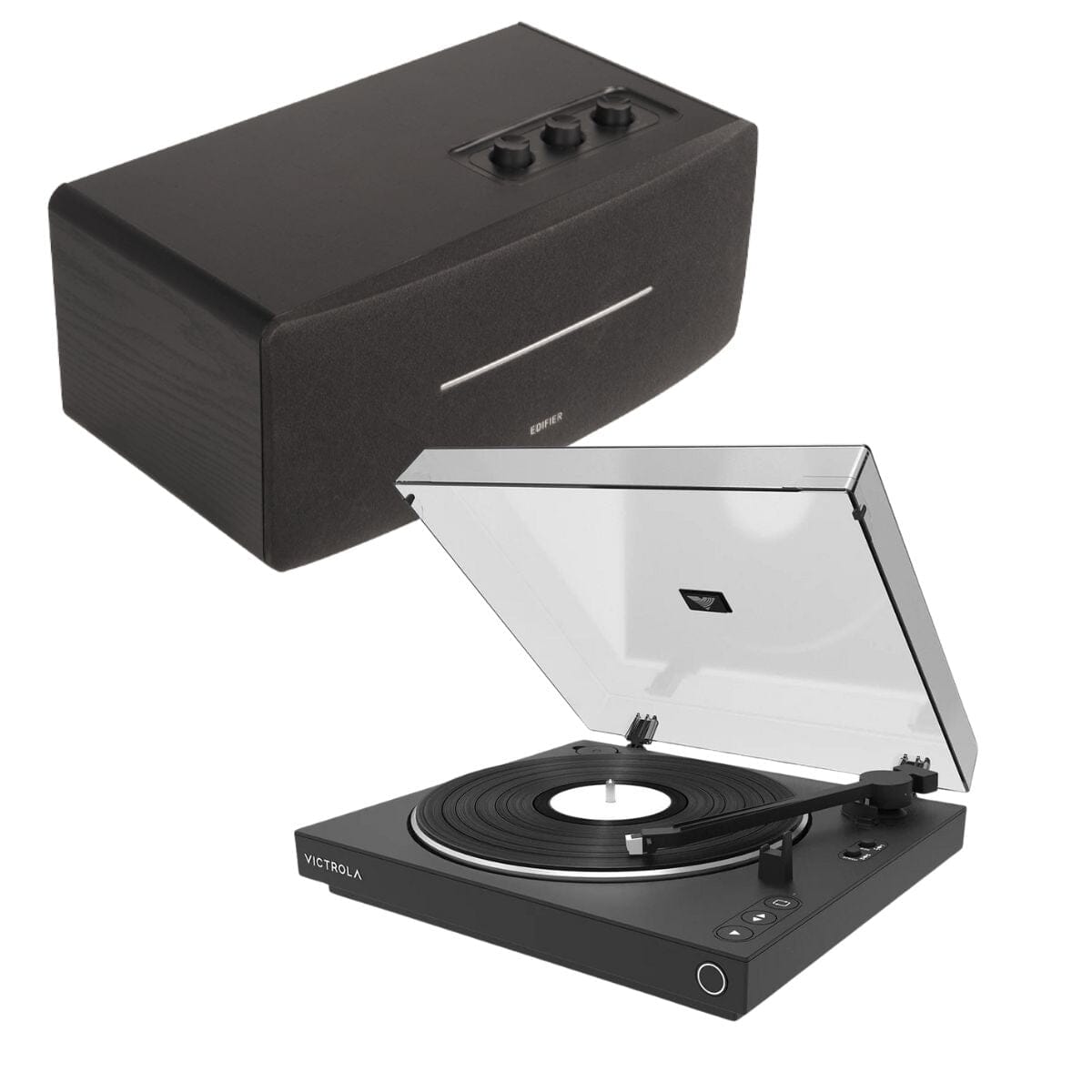 Victrola Automatic Turntable + Edifier D12 Active Bluetooth