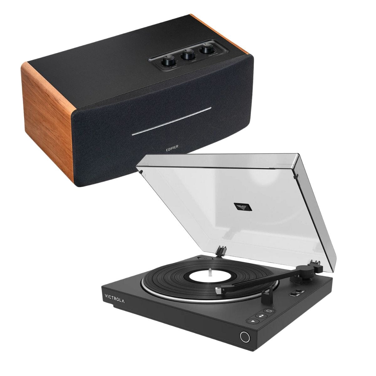 Victrola Automatic Turntable + Edifier D12 Active Bluetooth