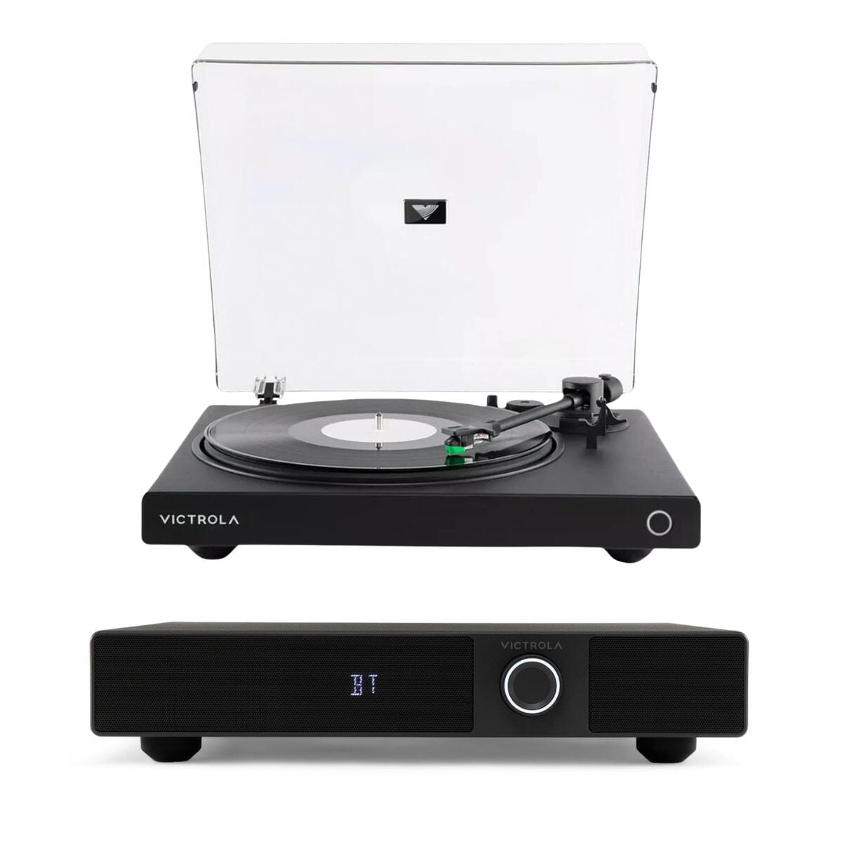 Victrola Soundstage Speaker + Wave Bluetooth Turntable Set Turntable Bundles Victrola Black 