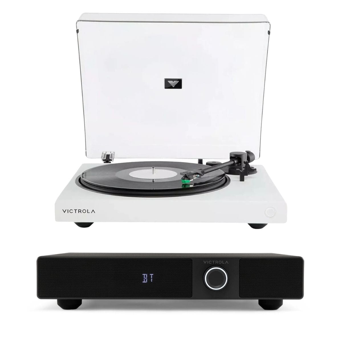 Victrola Soundstage Speaker + Wave Bluetooth Turntable Set Turntable Bundles Victrola White 