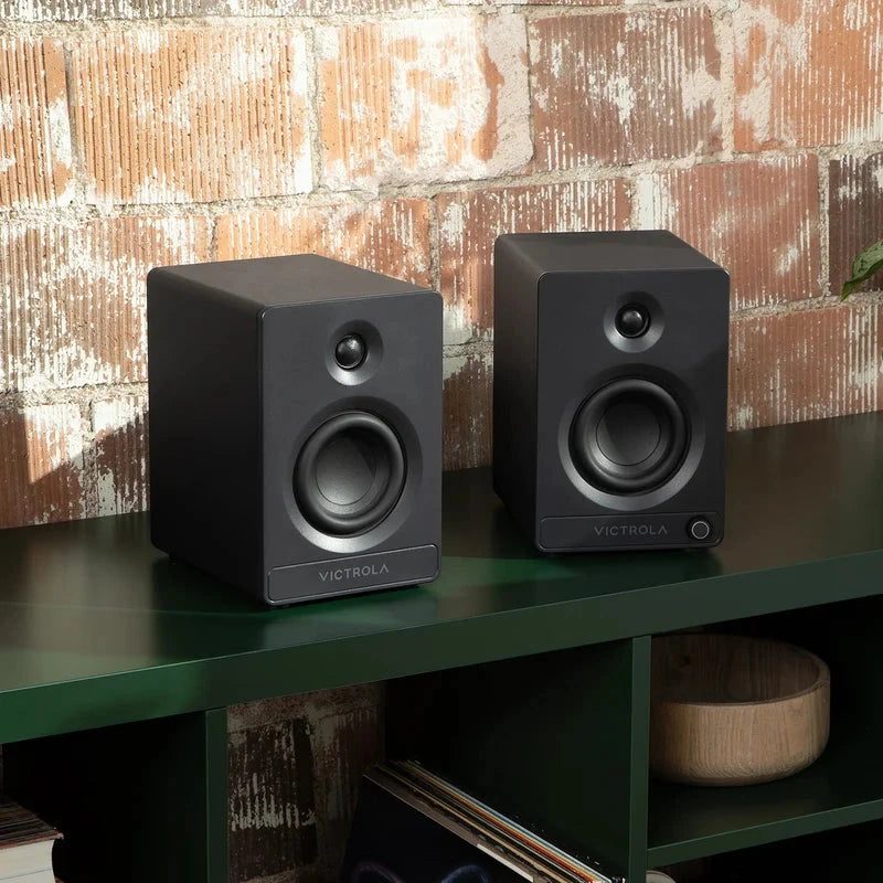 Victrola Tempo Active Bookshelf Speakers + Automatic Bluetooth Turntable Set Turntable Bundles Victrola 