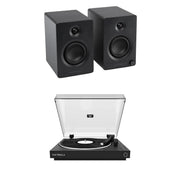 Victrola Tempo Active Bookshelf Speakers + Automatic Bluetooth Turntable Set Turntable Bundles Victrola Black 