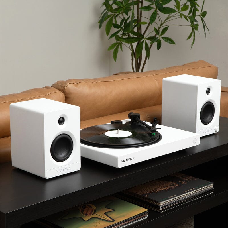 Victrola Tempo Active Bookshelf Speakers + Wave Bluetooth Turntable Set Turntable Bundles Victrola 