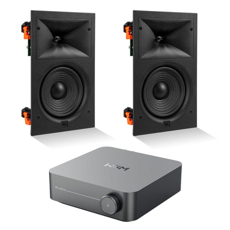 WiiM AMP Wi-Fi & Bluetooth Amplifier + JBL Stage 260W 6.5" In Wall Speakers - K&B Audio