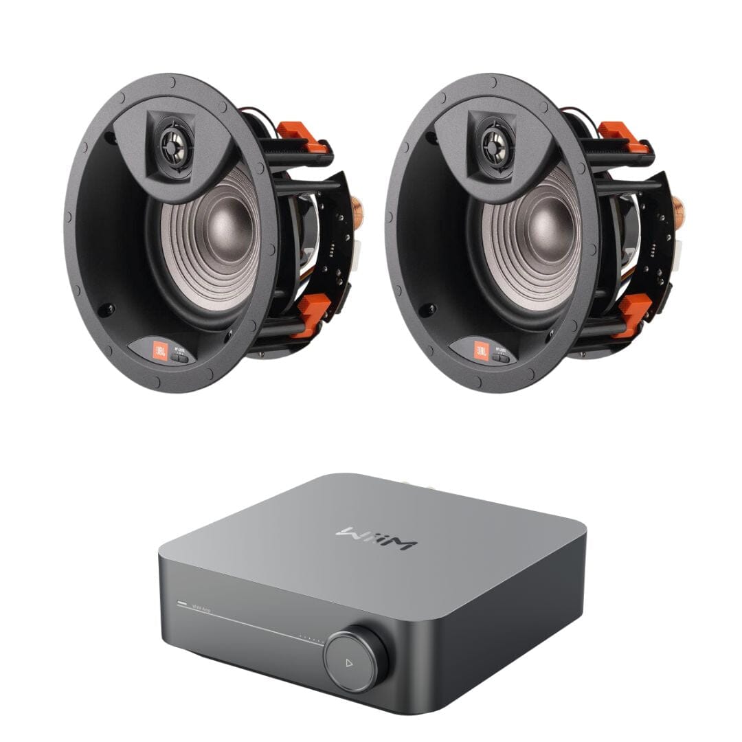 WiiM Amp Wi-Fi & Bluetooth Amplifier + JBL Studio 2 6IC 6.5" Ceiling Speakers - K&B Audio